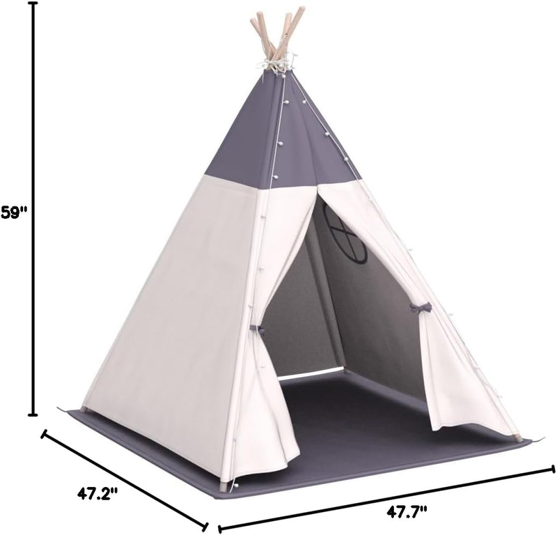 Teepee Tent for Kids with Light & Mat, Toddler Tents Indoor Play Tent Playhouse,7