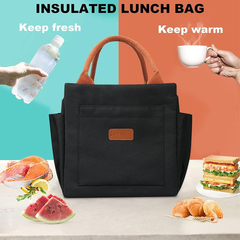 Insulated Lunch Bag Women Leakproof Large Cooler Tote w Bottle Holder Black4