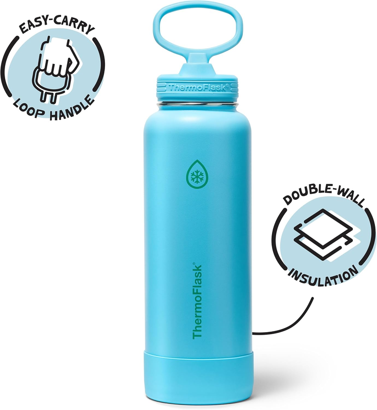 40oz Insulated Water Bottle Stainless Steel Spout Lid Leakproof Hot Cold Travel1