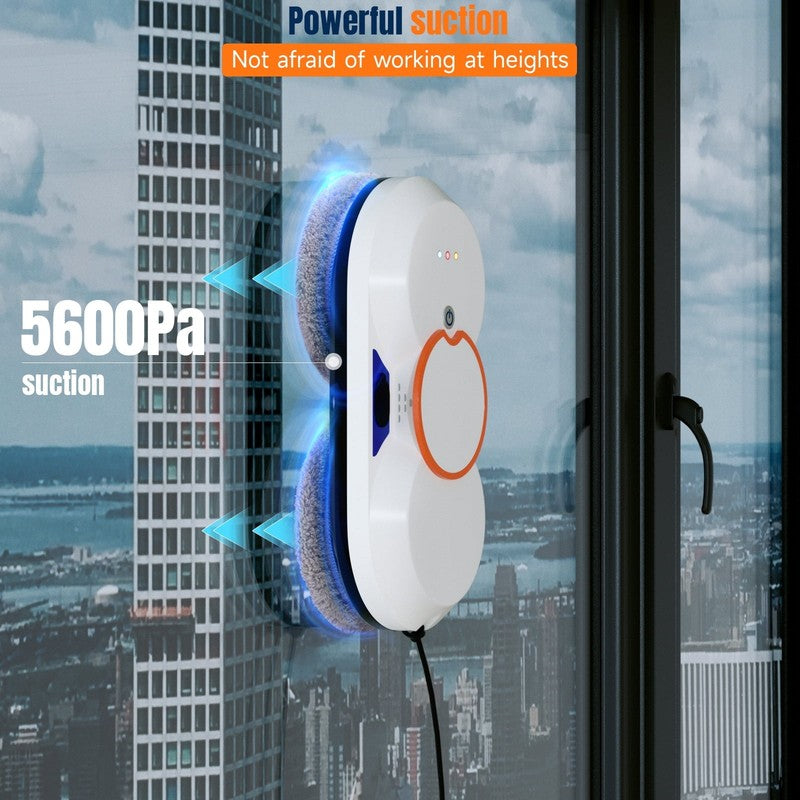 Smart Window Cleaning Robot with 5600Pa Suction Power, Double Automatic Water Sp6