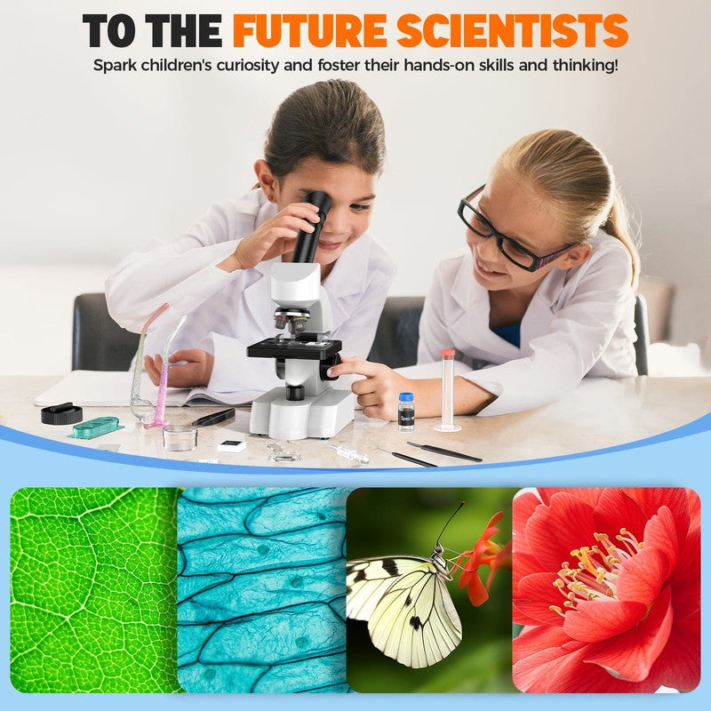 Student Compound Microscope for Kids w/ Slides Kit & Smartphone Adapter8