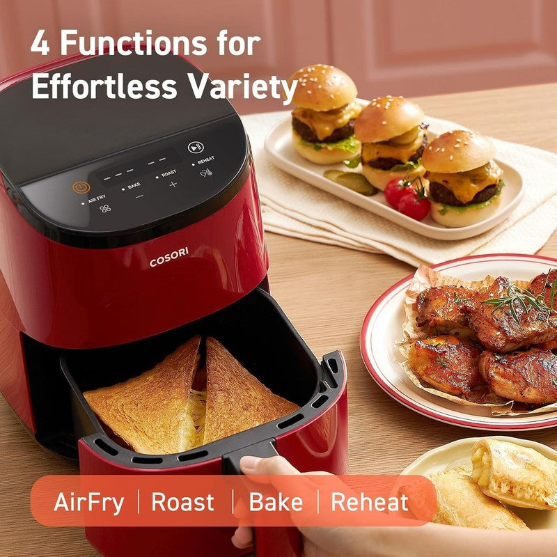 2.1 Qt Mini Air Fryer 4 in 1 Bake Roast Reheat Nonstick Quiet Red3