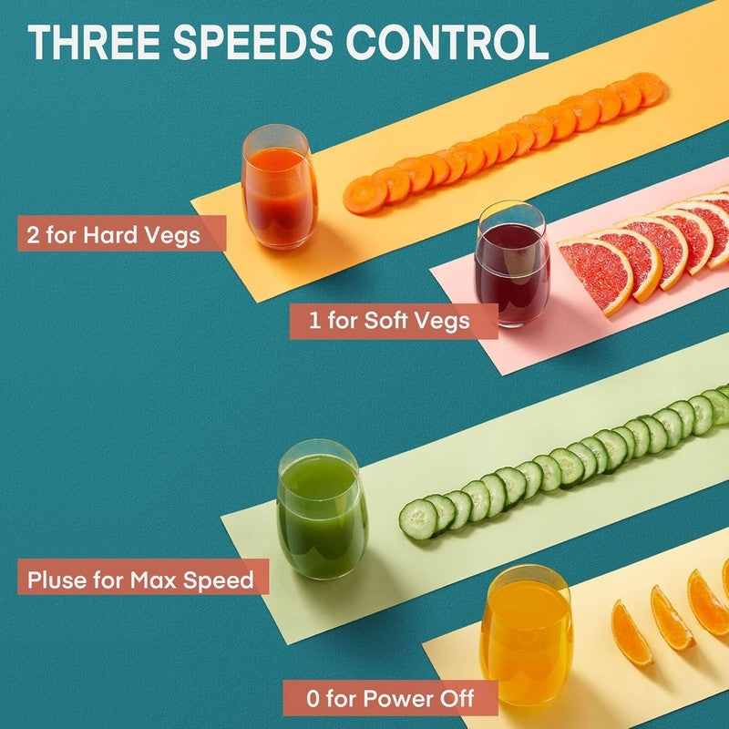 Powerful 800W Juicer with 3" Wide Mouth & 3 Speed Settings, Easy Clean3