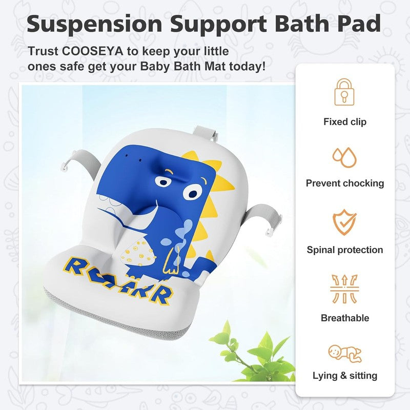 Collapsible Baby Bathtub Thermometer Soft Cushion Foldable Travel Tub Navy Blue5
