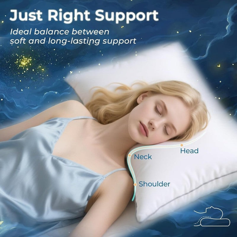 Pillows Queen Size Set of 2, Down Alt, Hotel Quality, for All Sleepers, Washable2