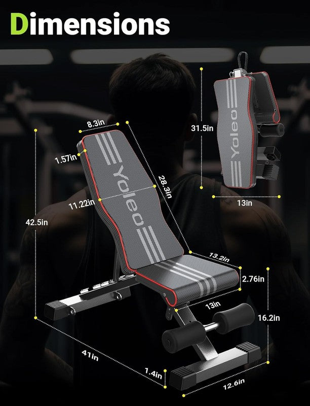 Adjustable Weight Bench, Foldable Workout Bench for Home Gym5