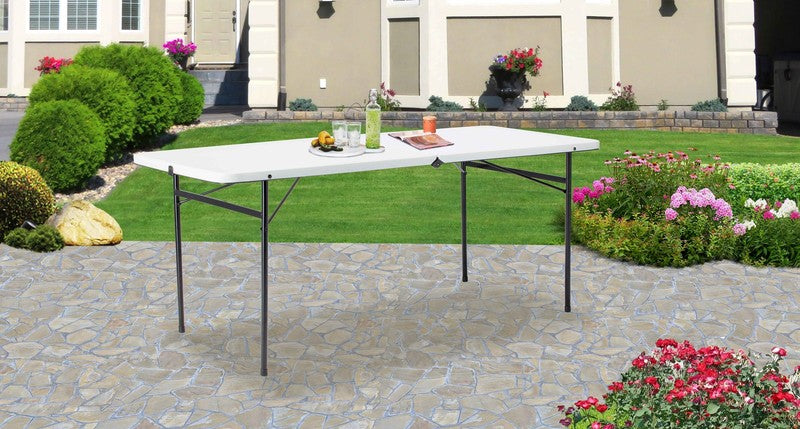 6 Foot Bi Fold Plastic Folding Table White5