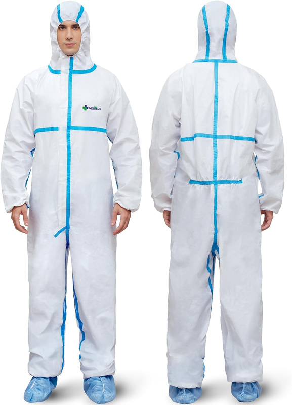 Hazmat Suits - 6 Sizes Options - Disposable Coveralls Suit, Medical Protective C9