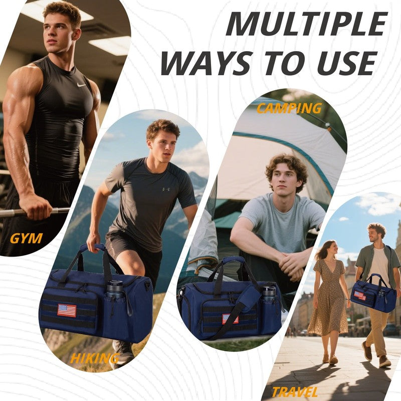 2 In 1 Gym Duffle Bag 60L Convertible Travel Bag Shoes Compartment Luggage5