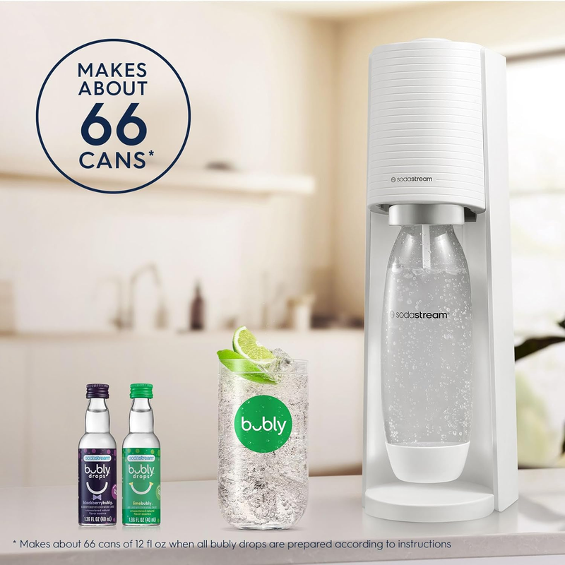 Terra Sparkling Water Maker Value Bundle w/ CO2 Cylinders Bottles Flavor Drops4