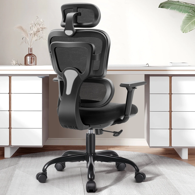 Ergonomic High Back Office Chair with Lumbar Support & High-Sponge Cushion0