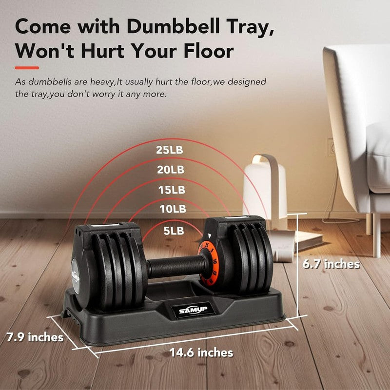 25/55lb Adjustable Dumbbells Pair Anti-Slip Metal Handle Full Body Workout1
