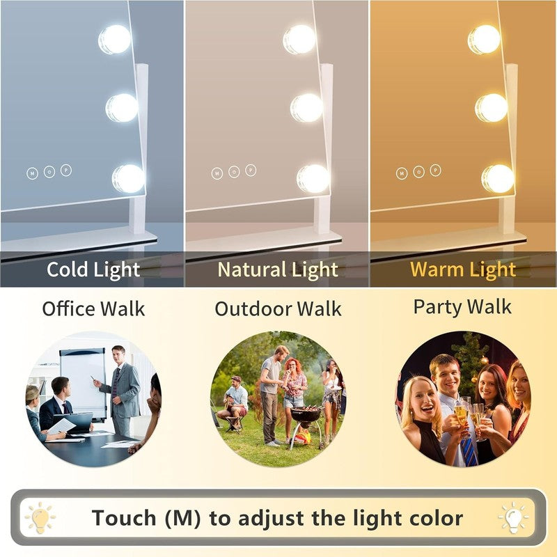 Vanity Mirror with Lights,Lighted Vanity Mirror with 9 Dimmable Bulbs for Dressi0