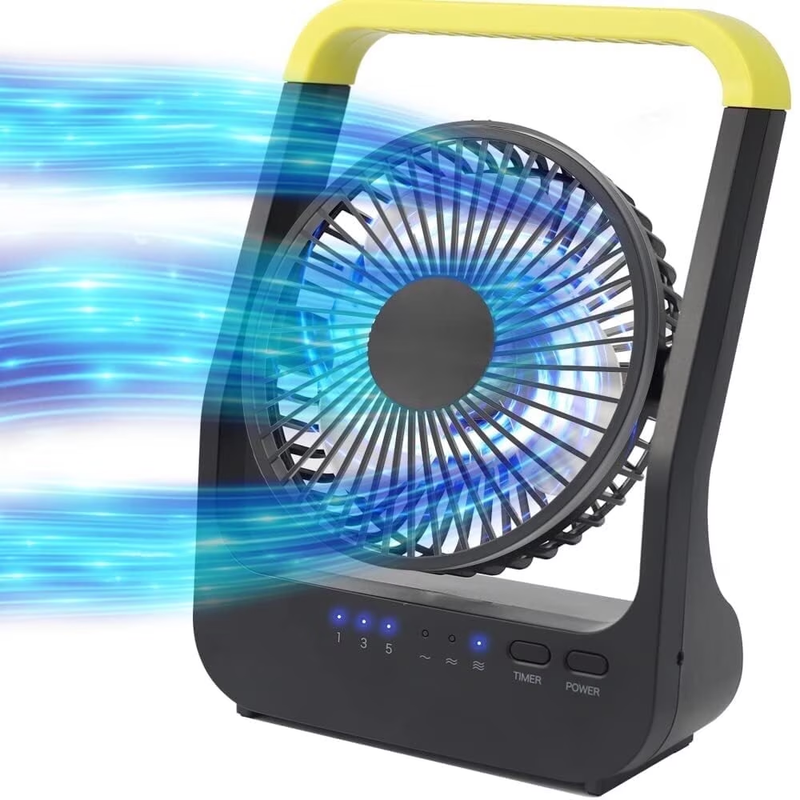 Battery Operated Portable Fan D Cell USB Powered Desk Camping Fan 5" New0