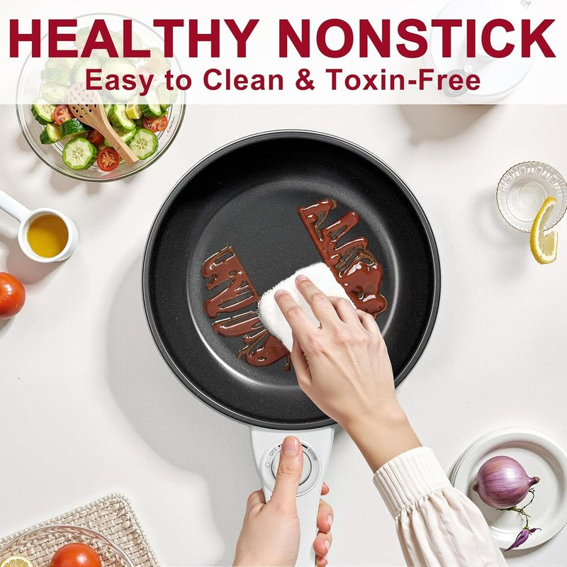 Electric Hot Pot 1.5L Mini Non Stick Sauté Pan Portable Adjustable Power4