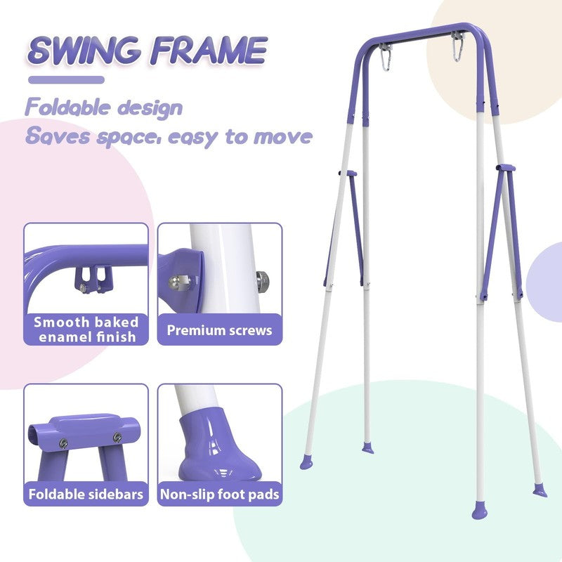 2 in 1 Foldable Toddler Swing & Baby Jumper, Easy Install & Store, Purple2