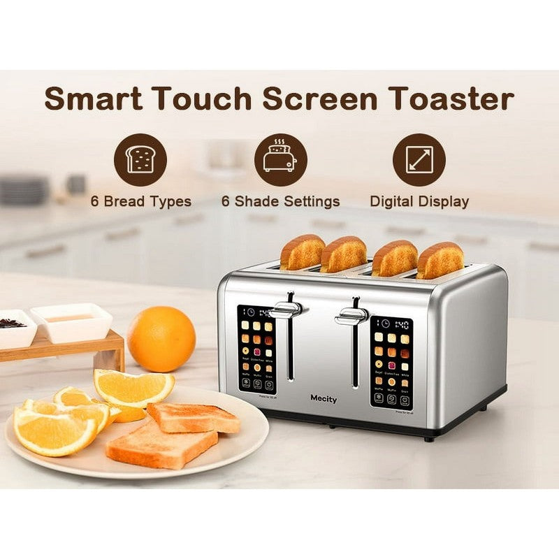 4-Slice Touchscreen Toaster Stainless Steel 6 Browning Reheat Defrost8