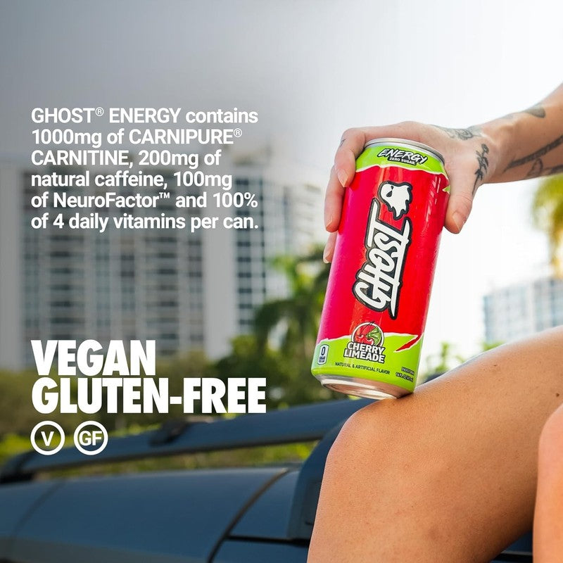 Cherry Limeade Energy Drink 12 Pack   200mg Caffeine, Vegan & Gluten Free4