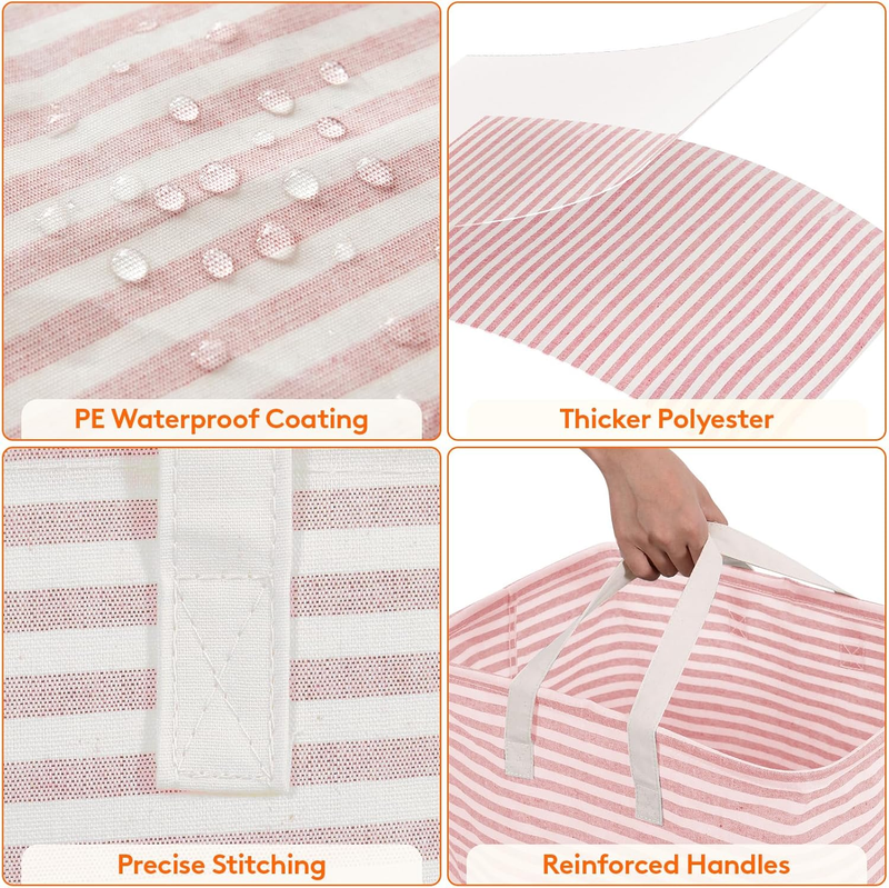 2 Pack 80L Laundry Basket Collapsible Clothes Waterproof Freestanding Reinforced5