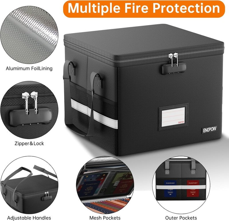 Fireproof Document Box with Lock - Portable File Organizer for Home & Office4