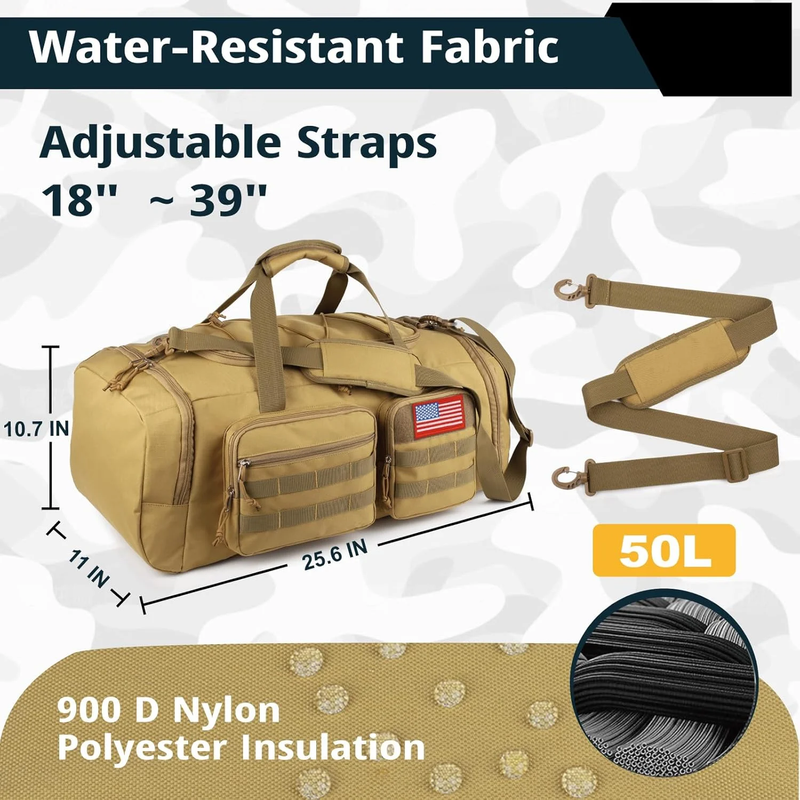 50L Sports Travel Duffle Bag Shoe Compartment Wet Pocket Overnight Bag2