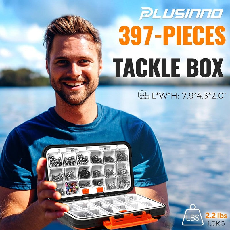 Fishing Tackle Box Kit: 264/397 Pcs Accessories for Bass & Trout Fishing2
