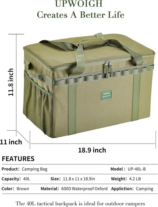 Tactical Camping Storage Bag 40L – Heavy Duty Duffel with Waterproof Bottom, Col1
