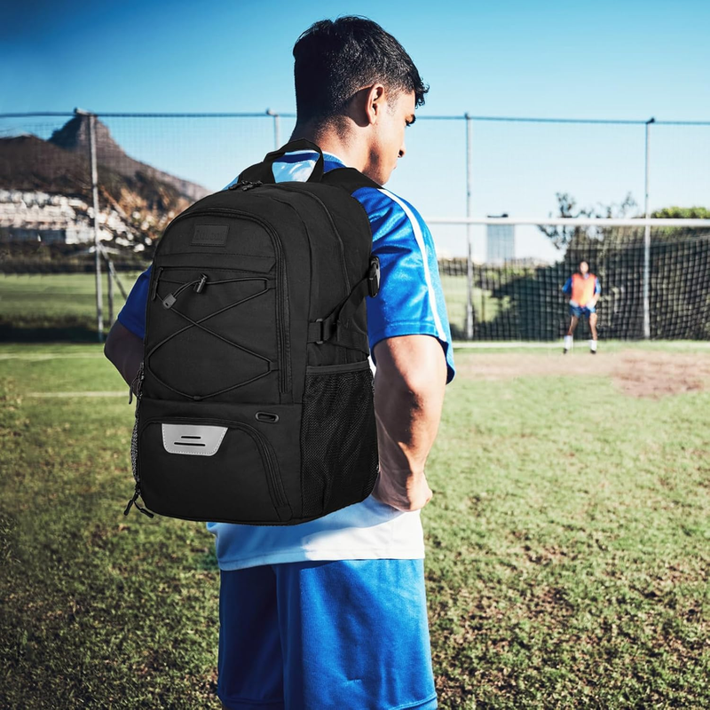 Soccer Basketball Backpack w/ Ball & Shoe Compartment Sports Travel Bag5