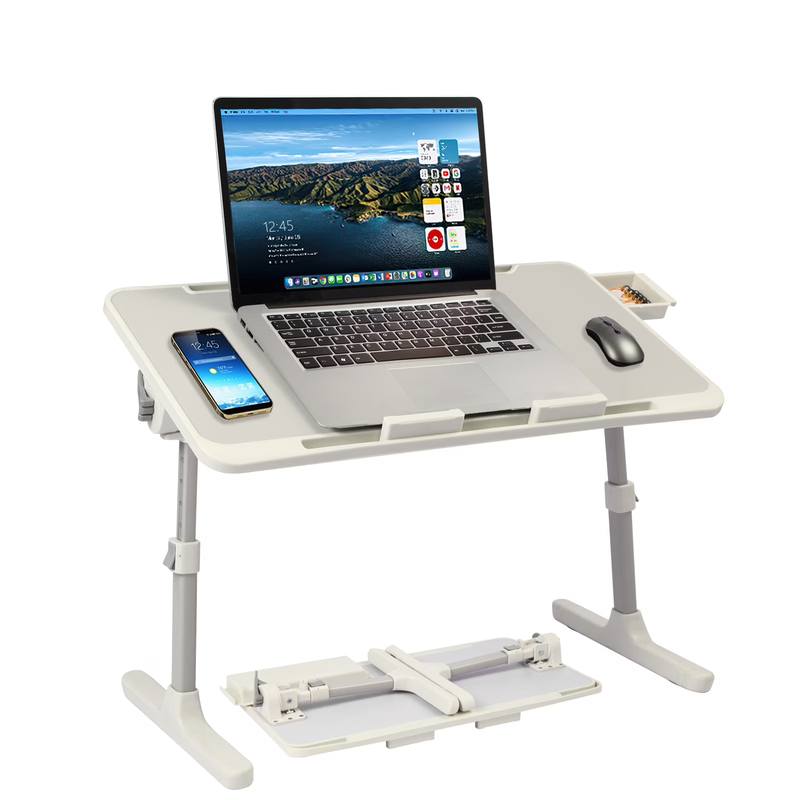 Height & Angle Adjustable Lap Desk Foldable Laptop Stand Bed Tray Gray9