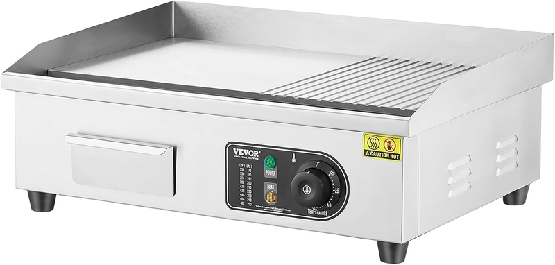 Commercial Electric Griddle 22 Inch 1600W Countertop Grill Adjustable Restaurant8