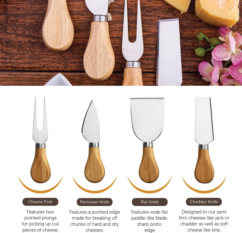 Charcuterie Bamboo Cheese Board & Knife Gift Set Housewarming Wedding 20258