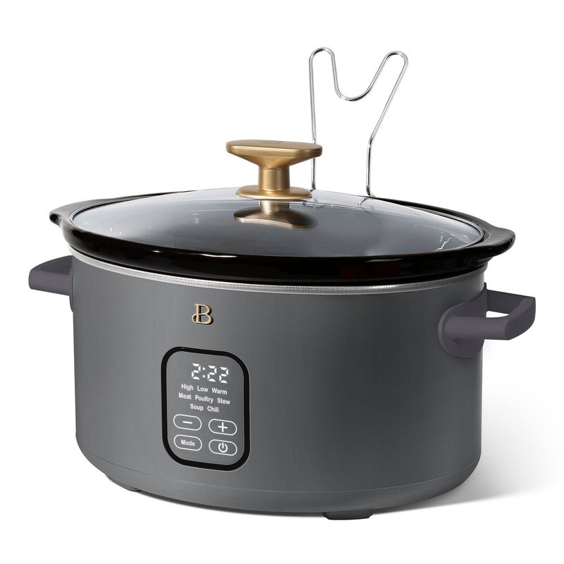 6 Qt Programmable Slow Cooker, Oyster Grey by Drew Barrymore6