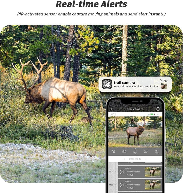 2 Pack 4G LTE Cellular Trail Cameras Live View SIM Night Vision IP663