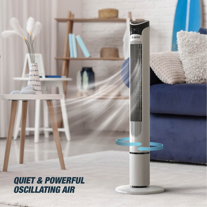 40" Smart Tower Fan, Bladeless Oscillating Standing Floor Fan with Remote, LED D4