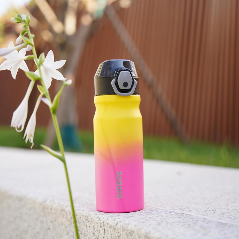 18oz Insulated Water Bottle Stainless Steel Straw Lid Rainbow4