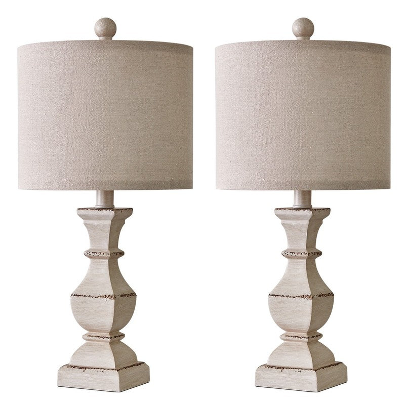 Set of 2 20.5" Retro Table Lamps Resin Traditional for Bedroom & Living Room0