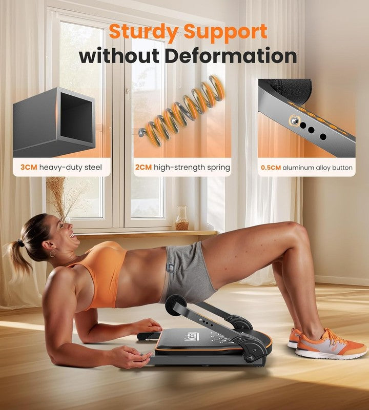 Ab Crunch Machine Home Gym, Ab Trainer w/ Bands, 330LB Capacity4