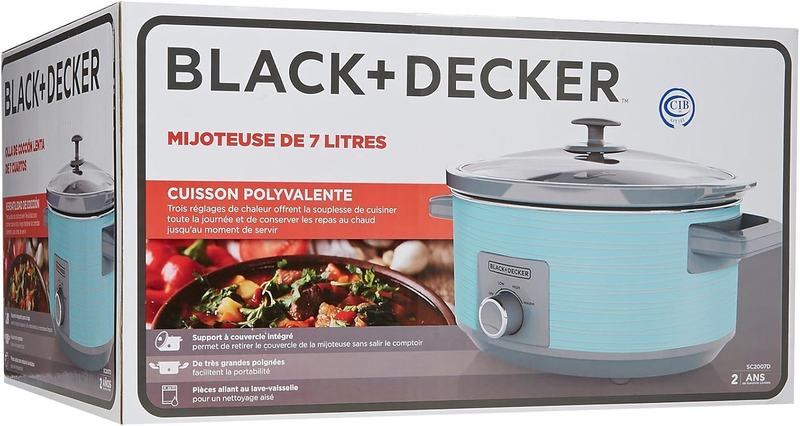 7-Quart Slow Cooker, SC2007D, Lid Holder, 3 Heat Settings, Extra Large Handles, 2