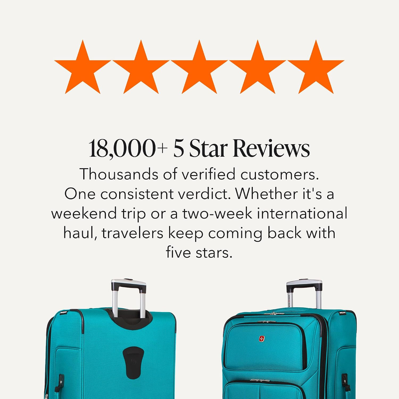 Large Softside Expandable Spinner Luggage Lightweight Travel Suitcase Teal8
