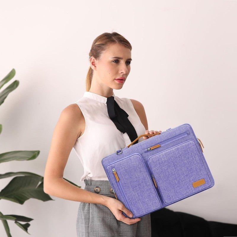 15.6 Inch Laptop Shoulder Bag 360 Protective Messenger 4 Zipper Pockets1