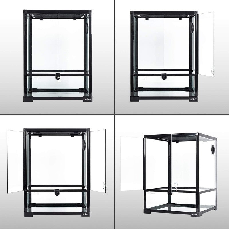 30 Gal Reptile Glass Terrarium Front Opening Double Door Screen Vent 18x18x245