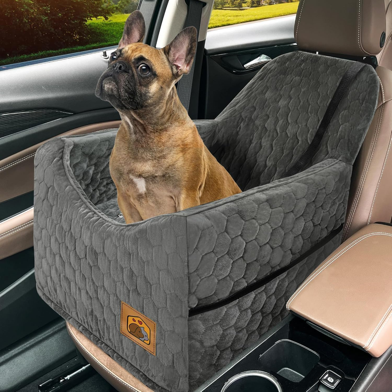 Dog Car Seat Small/Medium Dogs up to 35lbs Memory Foam Washable Cover Gray7