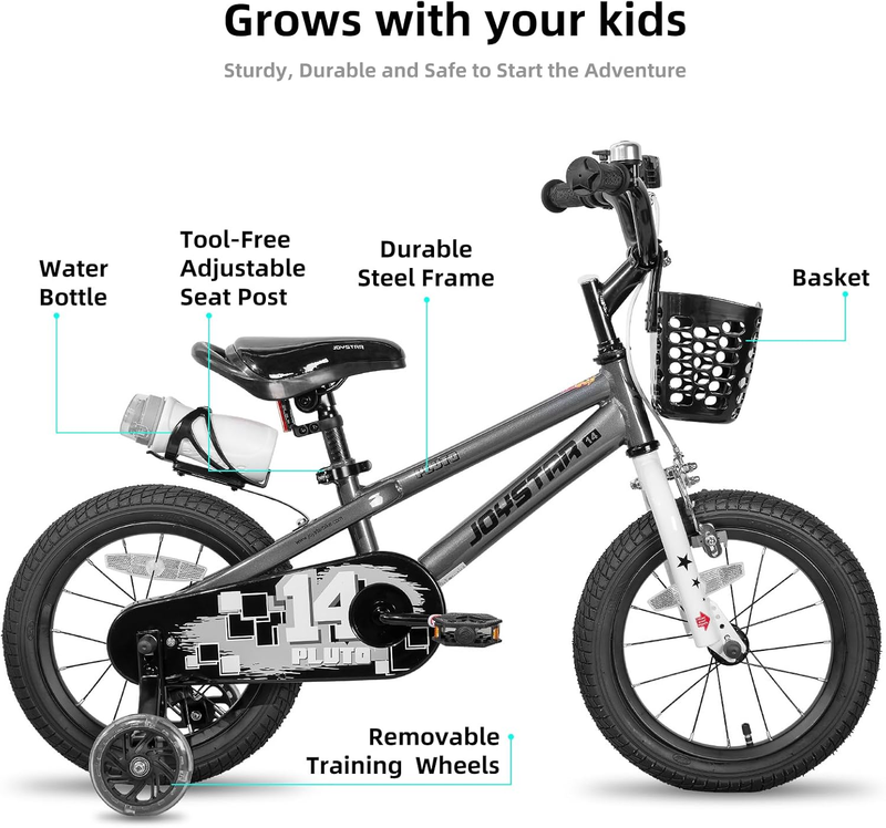 Kids Bike 12-20 Inch Light Up Training Wheels Boys Girls Ages 3-12 Multi1