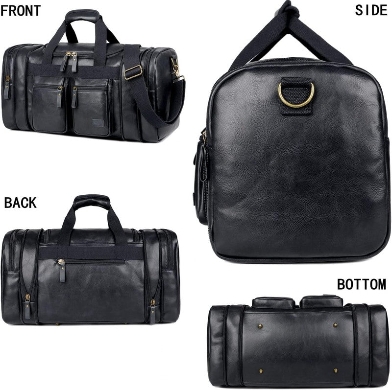 Vegan Leather Travel Duffel Bag Weekender Carry On Overnight Sports HB 211