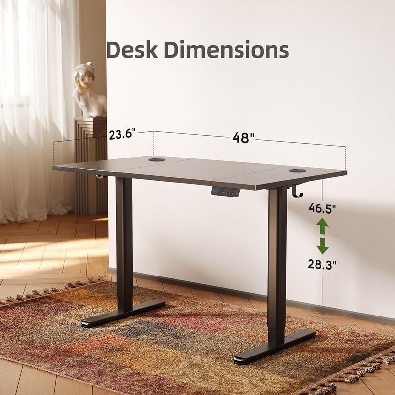 48"x24" Electric Standing Desk Adjustable Sit Stand Desk Home Office Black2