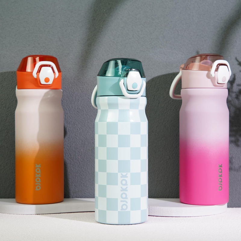Stainless Steel Insulated Water Bottle with Straw Lid 18Oz Reusable Metal Therma5