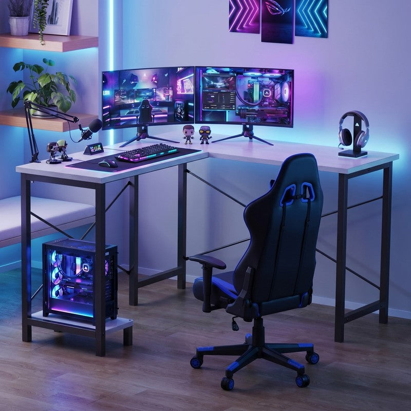 50 Inch L Shaped Desk - Computer Desk Corner Desks Gaming Desk PC Table with CPU9