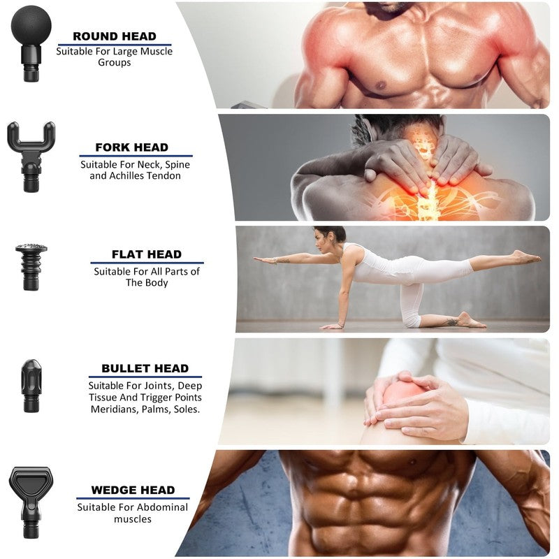 Muscle Massage Gun Deep Tissue Pain Relief 6 Heads FSA HSA Eligible Black1