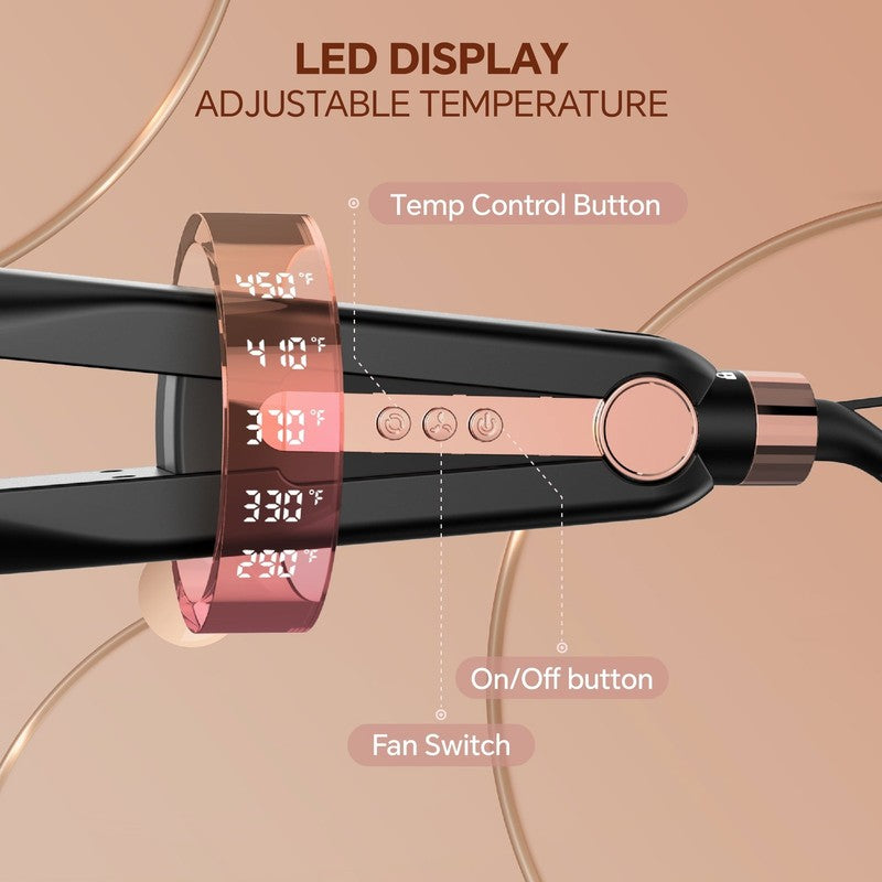Airflow Styler Hair Straightener 1 Inch Curling Wand Cool Air Flat Iron3