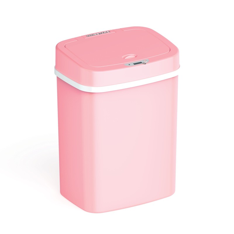3 Gallon Motion Sensor Bathroom Trash Can, Hands Free Soft Close Lid, Pink9